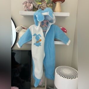 Canadian Vintage Easter Zipper Sleeper / Onesie Toddler Bunny outfit